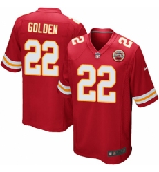 Men's Nike Kansas City Chiefs #22 Robert Golden Game Red Team Color NFL Jersey