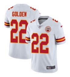 Men's Nike Kansas City Chiefs #22 Robert Golden White Vapor Untouchable Limited Player NFL Jersey