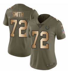 Women's Nike Indianapolis Colts #72 Braden Smith Limited Olive/Gold 2017 Salute to Service NFL Jersey