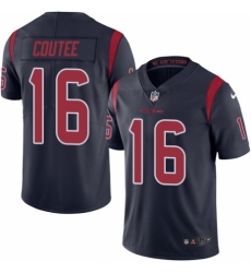 Men's Nike Houston Texans #16 Keke Coutee Limited Navy Blue Rush Vapor Untouchable NFL Jersey
