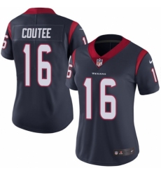 Women's Nike Houston Texans #16 Keke Coutee Navy Blue Team Color Vapor Untouchable Limited Player NFL Jersey