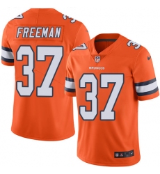 Men's Nike Denver Broncos #37 Royce Freeman Elite Orange Rush Vapor Untouchable NFL Jersey
