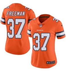 Women's Nike Denver Broncos #37 Royce Freeman Limited Orange Rush Vapor Untouchable NFL Jersey