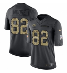 Men's Nike Green Bay Packers #82 J'Mon Moore Limited Black 2016 Salute to Service NFL Jersey