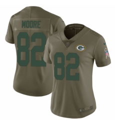 Women's Nike Green Bay Packers #82 J'Mon Moore Limited Olive 2017 Salute to Service NFL Jersey