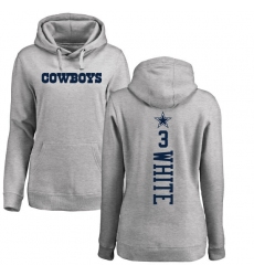 NFL Women's Nike Dallas Cowboys #3 Mike White Ash Backer Pullover Hoodie