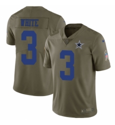Youth Nike Dallas Cowboys #3 Mike White Limited Olive 2017 Salute to Service NFL Jersey