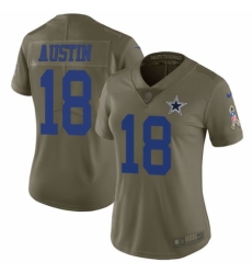 Women's Nike Dallas Cowboys #18 Tavon Austin Limited Olive 2017 Salute to Service NFL Jersey