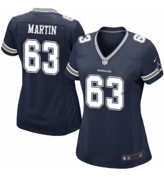 Women's Nike Dallas Cowboys #63 Marcus Martin Game Navy Blue Team Color NFL Jersey