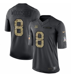 Men's Nike Cincinnati Bengals #8 Logan Woodside Limited Black 2016 Salute to Service NFL Jersey