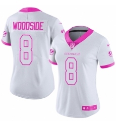 Women's Nike Cincinnati Bengals #8 Logan Woodside Limited White/Pink Rush Fashion NFL Jersey