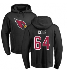 NFL Nike Arizona Cardinals #64 Mason Cole Black Name & Number Logo Pullover Hoodie