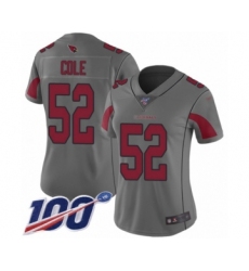 Women's Arizona Cardinals #52 Mason Cole Limited Silver Inverted Legend 100th Season Football Jersey