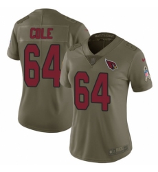 Women's Nike Arizona Cardinals #64 Mason Cole Limited Olive 2017 Salute to Service NFL Jersey