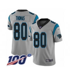 Youth Carolina Panthers #80 Ian Thomas Silver Inverted Legend Limited 100th Season Football Jersey