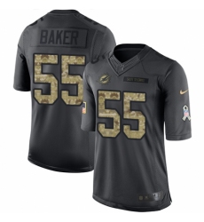 Men's Nike Miami Dolphins #55 Jerome Baker Limited Black 2016 Salute to Service NFL Jersey