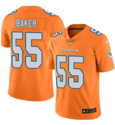 Youth Nike Miami Dolphins #55 Jerome Baker Limited Orange Rush Vapor Untouchable NFL Jersey