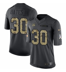 Youth Nike Cincinnati Bengals #30 Jessie Bates III Limited Black 2016 Salute to Service NFL Jersey