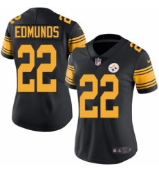 Women's Nike Pittsburgh Steelers #22 Terrell Edmunds Limited Black Rush Vapor Untouchable NFL Jersey