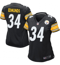 Women's Nike Pittsburgh Steelers #34 Terrell Edmunds Game Black Team Color NFL Jersey