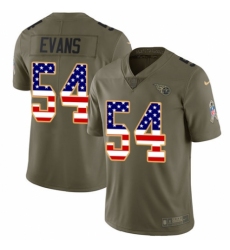 Men's Nike Tennessee Titans #54 Rashaan Evans Limited Olive USA Flag 2017 Salute to Service NFL Jersey