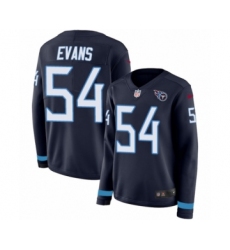 Women's Nike Tennessee Titans #54 Rashaan Evans Limited Navy Blue Therma Long Sleeve NFL Jersey