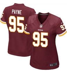 Women's Nike Washington Redskins #95 Da'Ron Payne Game Burgundy Red Team Color NFL Jersey