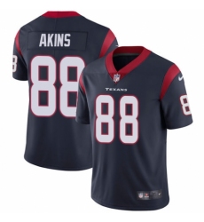 Men's Nike Houston Texans #88 Jordan Akins Navy Blue Team Color Vapor Untouchable Limited Player NFL Jersey