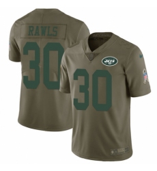 Youth Nike New York Jets #30 Thomas Rawls Limited Olive 2017 Salute to Service NFL Jersey