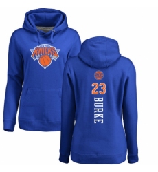 NBA Women's Nike New York Knicks #23 Trey Burke Royal Blue Backer Pullover Hoodie
