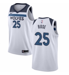 Women's Nike Minnesota Timberwolves #25 Derrick Rose Authentic White NBA Jersey - Association Edition