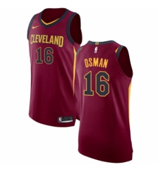 Men's Nike Cleveland Cavaliers #16 Cedi Osman Authentic Maroon NBA Jersey - Icon Edition