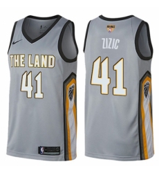 Youth Nike Cleveland Cavaliers #41 Ante Zizic Swingman Gray 2018 NBA Finals Bound NBA Jersey - City Edition