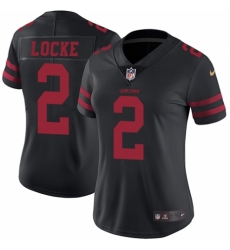 Women's Nike San Francisco 49ers #2 Jeff Locke Black Vapor Untouchable Elite Player NFL Jersey
