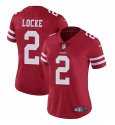 Women's Nike San Francisco 49ers #2 Jeff Locke Red Team Color Vapor Untouchable Elite Player NFL Jersey