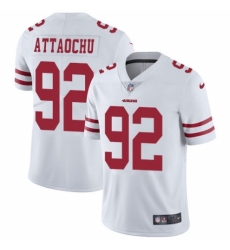 Men's Nike San Francisco 49ers #92 Jeremiah Attaochu White Vapor Untouchable Limited Player NFL Jersey