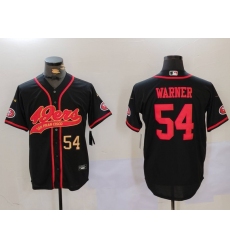 Men's San Francisco 49ers #54 Fred Warner Black With Cool Base Stitched Baseball Jerseys