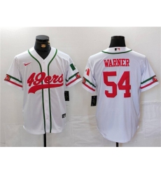 Men's San Francisco 49ers #54 Fred Warner White With Cool Base Stitched Baseball Jersey