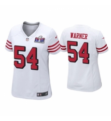 Women's San Francisco 49ers #54 Fred Warner White Throwback Vapor Untouchable Limited Stitched Football 2024 Super Bowl LVIII Jersey