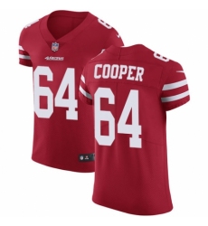 Men's Nike San Francisco 49ers #64 Jonathan Cooper Red Team Color Vapor Untouchable Elite Player NFL Jersey