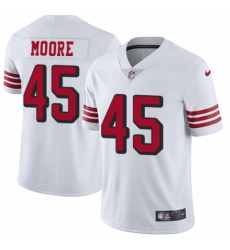 Men's Nike San Francisco 49ers #45 Tarvarius Moore Limited White Rush Vapor Untouchable NFL Jersey