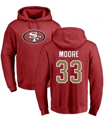 NFL Nike San Francisco 49ers #33 Tarvarius Moore Red Name & Number Logo Pullover Hoodie