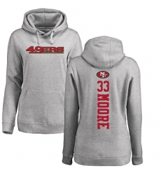 NFL Women's Nike San Francisco 49ers #33 Tarvarius Moore Ash Backer Pullover Hoodie