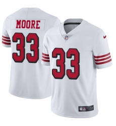 Youth Nike San Francisco 49ers #33 Tarvarius Moore Limited White Rush Vapor Untouchable NFL Jersey