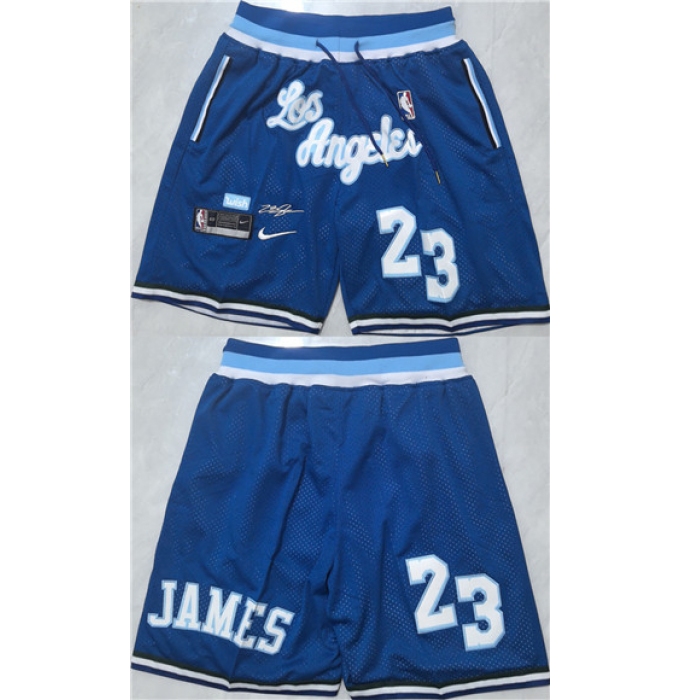 Men's Los Angeles Lakers #23 LeBron James Blue 2026 Shorts (Run Small)