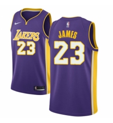 Men's Nike Los Angeles Lakers #23 LeBron James Authentic Purple NBA Jersey - Statement Edition