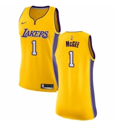 Women's Nike Los Angeles Lakers #1 JaVale McGee Authentic Gold NBA Jersey - Icon Edition