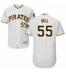 Men's Majestic Pittsburgh Pirates #55 Josh Bell White Home Flex Base Authentic Collection MLB Jersey