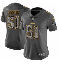 Women's Nike Pittsburgh Steelers #51 Jon Bostic Gray Static Vapor Untouchable Limited NFL Jersey