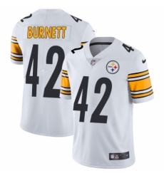 Men's Nike Pittsburgh Steelers #42 Morgan Burnett White Vapor Untouchable Limited Player NFL Jersey